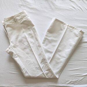 Barbara Bui White Denim Low Rise Flare Leg Jean